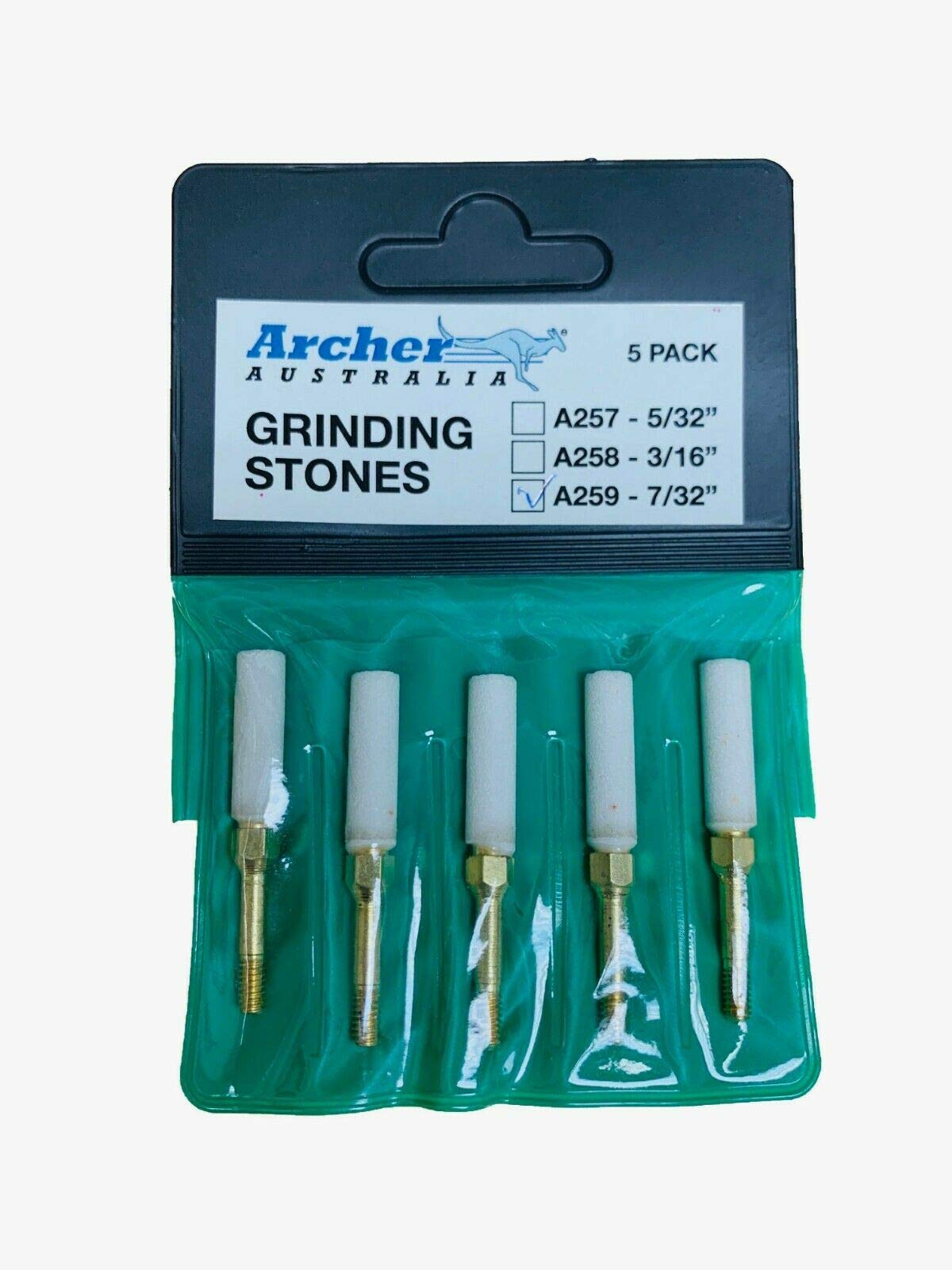 Archer - Juego de 5 piedras para afilar motosierras con rosca de 7/32 reemplaza a GRANBERG para cadena de paso de 3/8