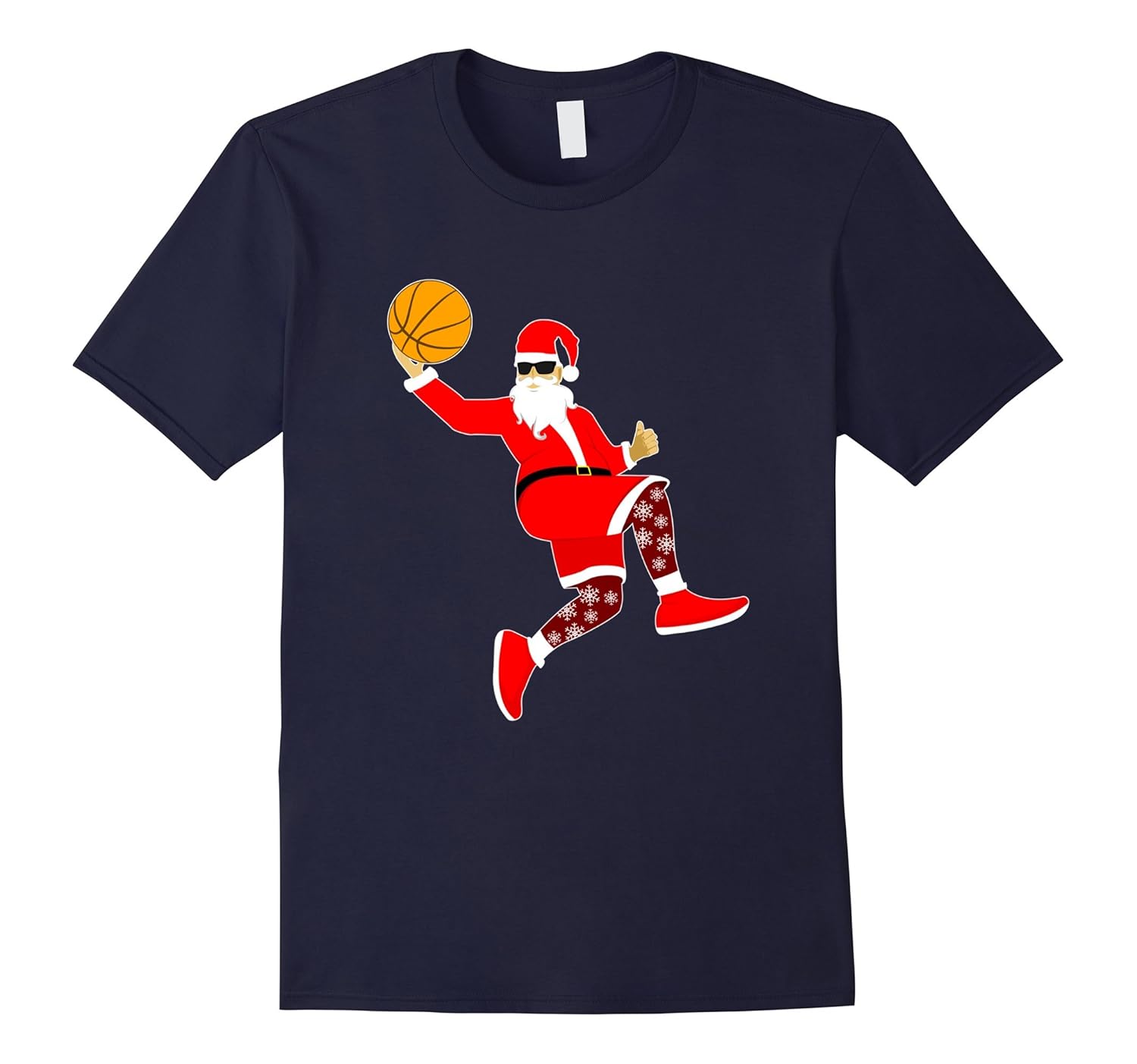 Christmas Santa Playing Basketball Shirts Funny Badass Santa-ANZ