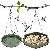 Hanging Bird Bath,2 in 1 XL Hanging Bird Feeder & Birds Bath for Outside, Birds Water Feeder,Tray for Outdoors Garden Patio Decoration