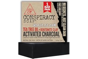 CONSPIRACY SOAP Premium Bar soap for Men, Activated Charcoal, Tea tree oil, Shea butter for Acne prone skin, oily skin, dry s