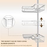 KEGII Telescopic Corner Shower Caddy Stainless Steel No Drilling White view 3