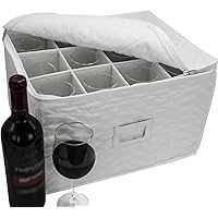 Sorbus Stemware Storage Chest - Deluxe Quilted Case with Dividers - Service for 12 - Great for Protecting or…