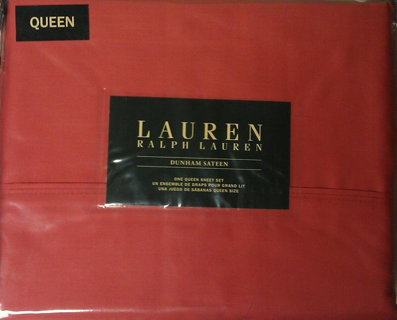 RALPH LAUREN QUEEN Sheet Set DUNHAM SATEEN POPPY Red Coral NIP eBay