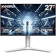 KOORUI Monitor, 27” 240Hz Gaming Monitor, Mini-LED Panel- QHD (2560 x 1440) Computer Screen, 1ms, HDR 1000 Display, 100% sRGB, Height Adjustable, HDMI/DisplayPort, White/Grey, GN10