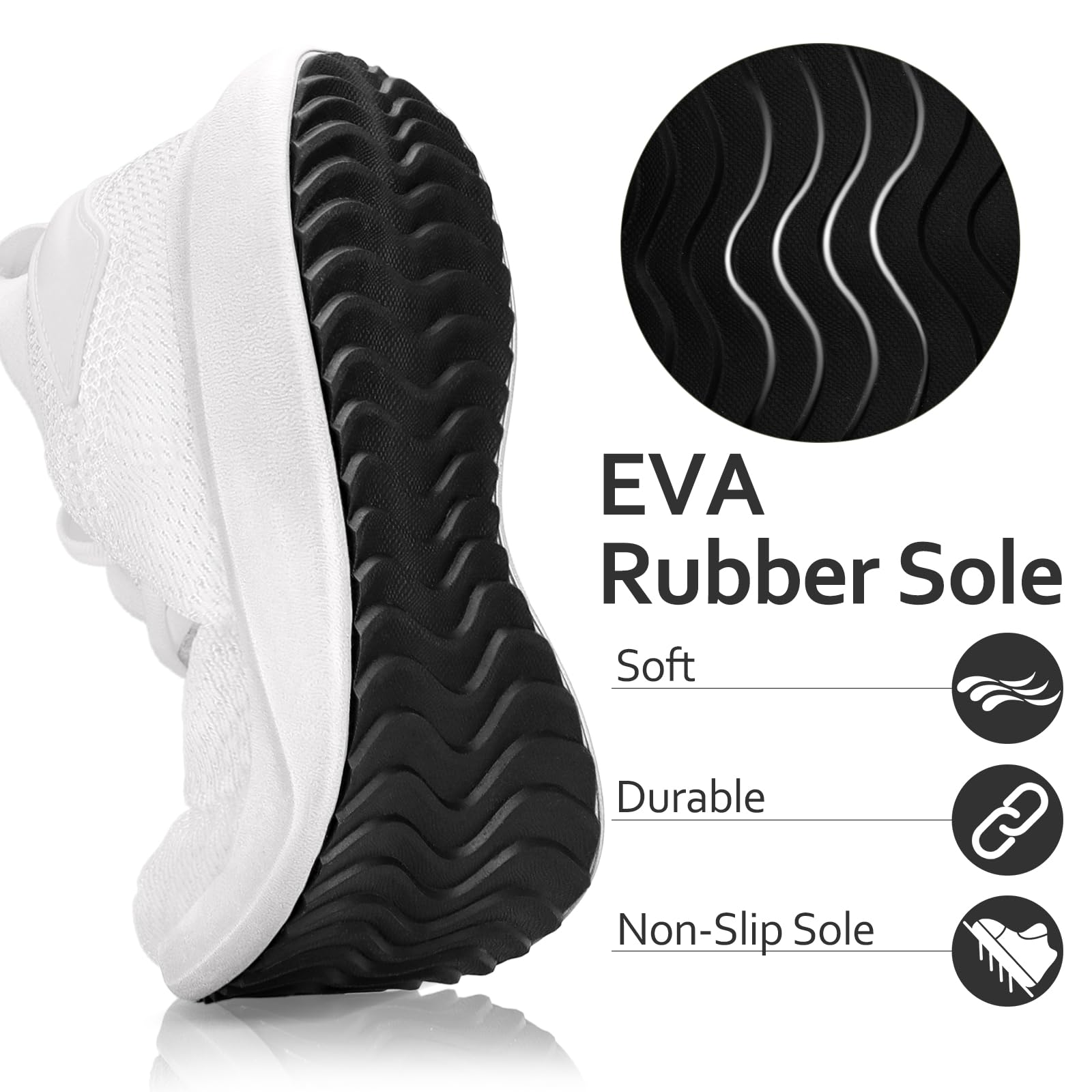 Giniros Sneaker Herren Schuhe Leichte Straßenlaufschuhe Jogging Weiß 43EU 5