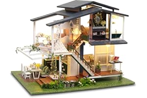 GuDoQi DIY Miniature Dollhouse Kit, Tiny House kit with Music, Miniature House Kit 1:24 Scale Monet Garden, Great Handmade Crafts Gift for Birthday Easter Day