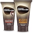 Just for Men Control GX Multipack, 2 in 1 Grey Reducing Shampoo and Conditioner and Mustache and Beard Wash, Gradually Colors Grey Hair, 4 oz. Bottles