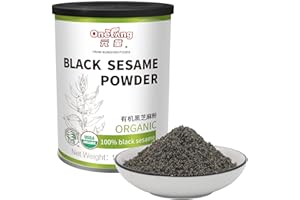 ONETANG Organic Black Sesame Powder,Plant Based,Gluten-Free,Vegan,Protein Source No Sugar,Low Temp Roasted,Halal,Non-GMO,Black Sesame Paste 12.36 Oz (350g)