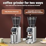AMZCHEF Electric Coffee Grinder 48 Grind Settings, 40mm Burr, LED LCD view 7
