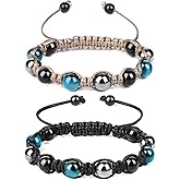 Vinswet Triple Protection Bracelet,Genuine Tigers Eye Black Obsidian and Hematite Beads Bracelet for Men Women,Handmade Crystal Healing Bracelets Bring Luck and Prosperity and Happiness