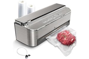 Mesliese Vacuum Sealer Machine, 85kPa 120W Automatic Food Sealer, Powerful Sealing System, Build-in Cutter | Bags Storage | M