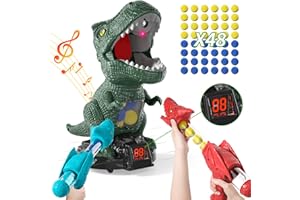BENNOL Dinosaur Toys Shooting Games for Boys 3 4 5 6 Years Old Movable Shooting Target Toy with 2 Pump Guns & 48 Foam Balls Outdoor Indoor Game Toy for Kids Ages 3-5 4-6 6-8 Toddlers Birthday Christmas Party