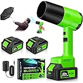 Leaf Blower Cordless, Handheld Leaf Blower with 2 X 4.0Ah Battery and Charger, 6 Speed Modes, Lightweight Blowers for Lawn Care, Patio, Yard, Dust,Blowing Leaves,Snow