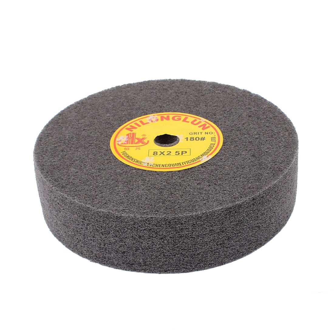 Sourcingmap 8" Dia 2" Thick 5P 180 Grit Nylon Fiber Wheel Abrasive Polishing Buffing Disc Black