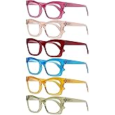 CCVOO Stylish Reading Glasses - Mothers Day Gift for Mom - Lightweight Blue Light Blockers, UV400, Spring Hinge