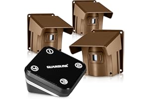 Guardline 500 Foot Range Wireless Driveway Alarm [3 Motion Detector Alarm Sensors & 1 Receiver] Weatherproof Outdoor Security Alert System for Home & Property