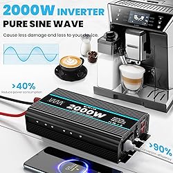 OLTEANP 2000W Pure Sine Wave Power Inverter 12V DC