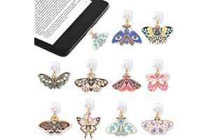 Aposwow Butterfly Dust Plug Charm - 10 Pcs Colorful Butterfly Dust Plug Charm Type C With Kindle and Phone Usb C Charging Port Pendant for Kindle Accessories for E-Readers Book Lover Women Men