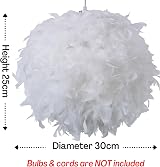 Klass Home Collection 30cm White Feather Light Shade for Pendant Ceiling Light view 3