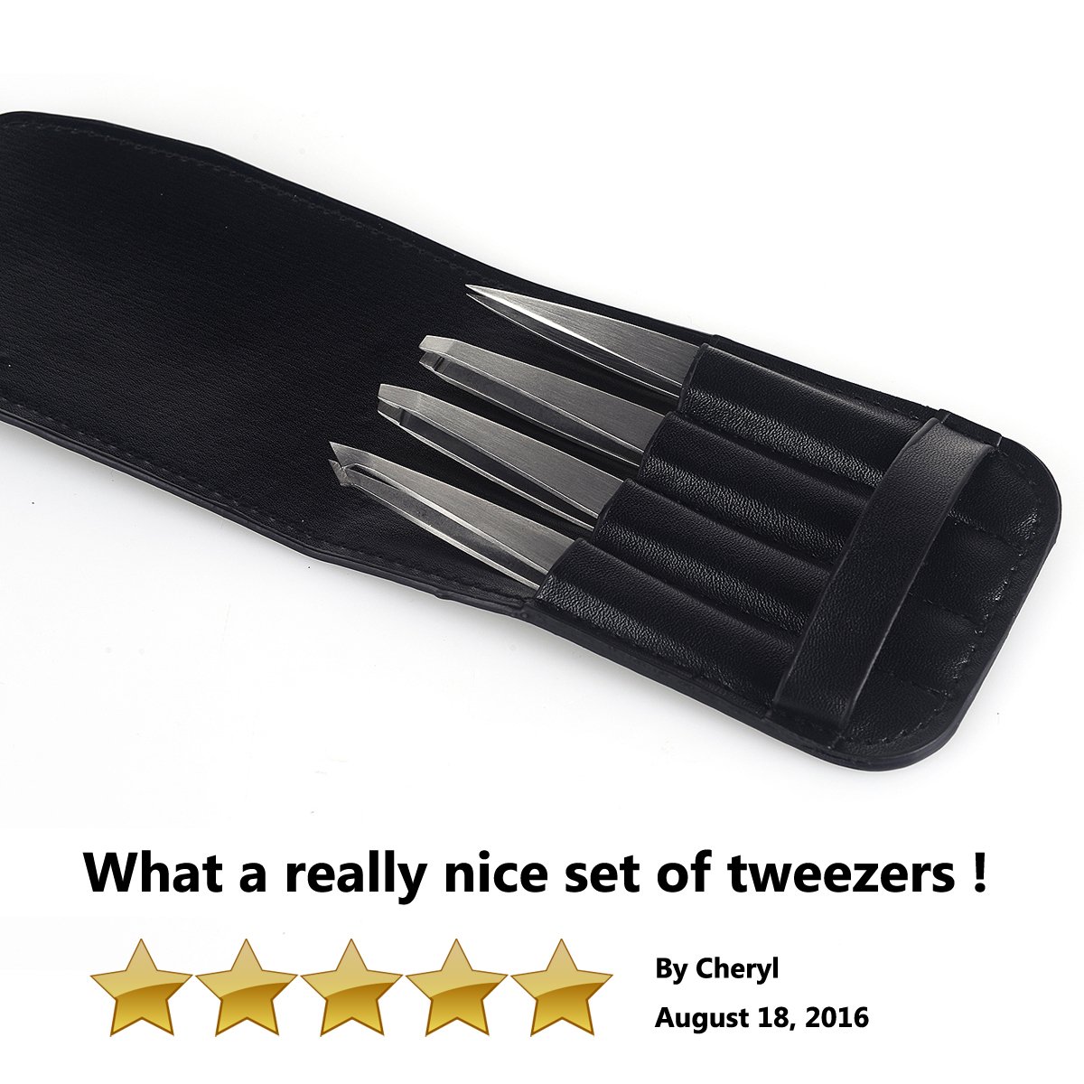 Tweezers Set 4Piece Professional Stainless Steel Tweezers Gift with