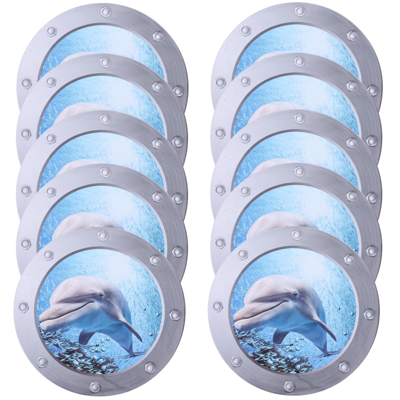 CLISPEED Wall Stickers Underwater Dolphin Wall Decor | 3D Removable Wallpaper Decoration | Wall Art for Kids Adults Home Bathroom Living Room Window (14.3 X 13.7 CM)