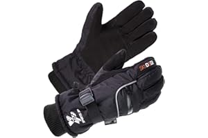 SKYDEER 100% Waterproof and Premium Deerskin Suede Leather Ski Gloves with 150G 3M Thinsulate Lining, Ultra Soft & Durable & Warm Cold Weather Gloves for Extreme Cold Condition (SD8650T)