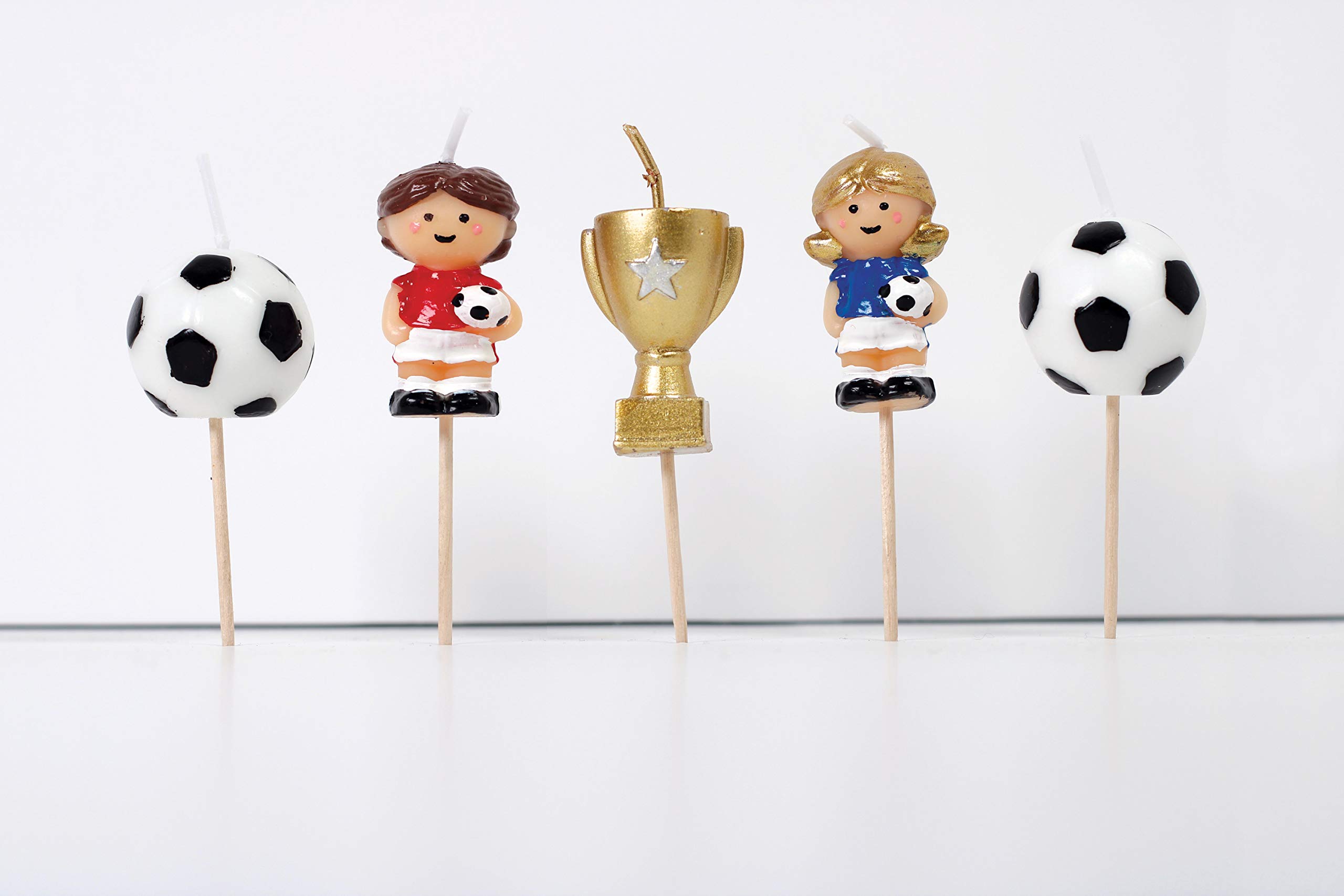 Smiling Faces Birthday Candles for Cake Topper Decoration Design Animals Pirate Football 1 30 40 50 21 Number Candle Easy Use Perfect for Parties Special Occasions – Football