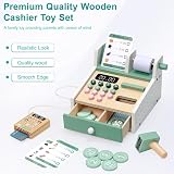 OSLINE Wooden Cash Register Set for Kids Montessori Learning Pretend Play view 6