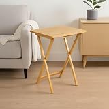 Home Vida Folding Snack Table Wood Natural - TV Dinner Laptop Desk view 3