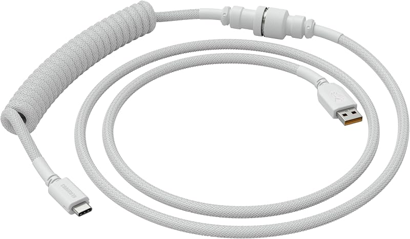 Cabo Espiral Trançado Premium para Teclados USB-C (Stealth)