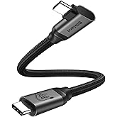 Silkland 20Gbps USB C Data Cable Right Angle, Short 1FT 90 Degree USB C 3.2 Gen 2x2 High Speed Data Transfer Cable, 5K/4K 60Hz Monitor Cable, 240W PD, Type C Data Compatible for SSD, Hub, Dock,eGPU