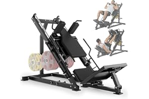 TackView 2 in 1 Leg Press Hack Squat Machine Combo for Home Gym, Linear Bearing Lower Body Strength Equipment with Weight Sto