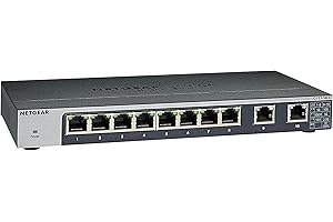 NETGEAR 10-Port Gigabit/10G Ethernet Unmanaged Switch (GS110MX) - with 8 x 1G, 2 x 10G/Multi-gig, Desktop, Wall or Rackmount, and Limited Lifetime Protection