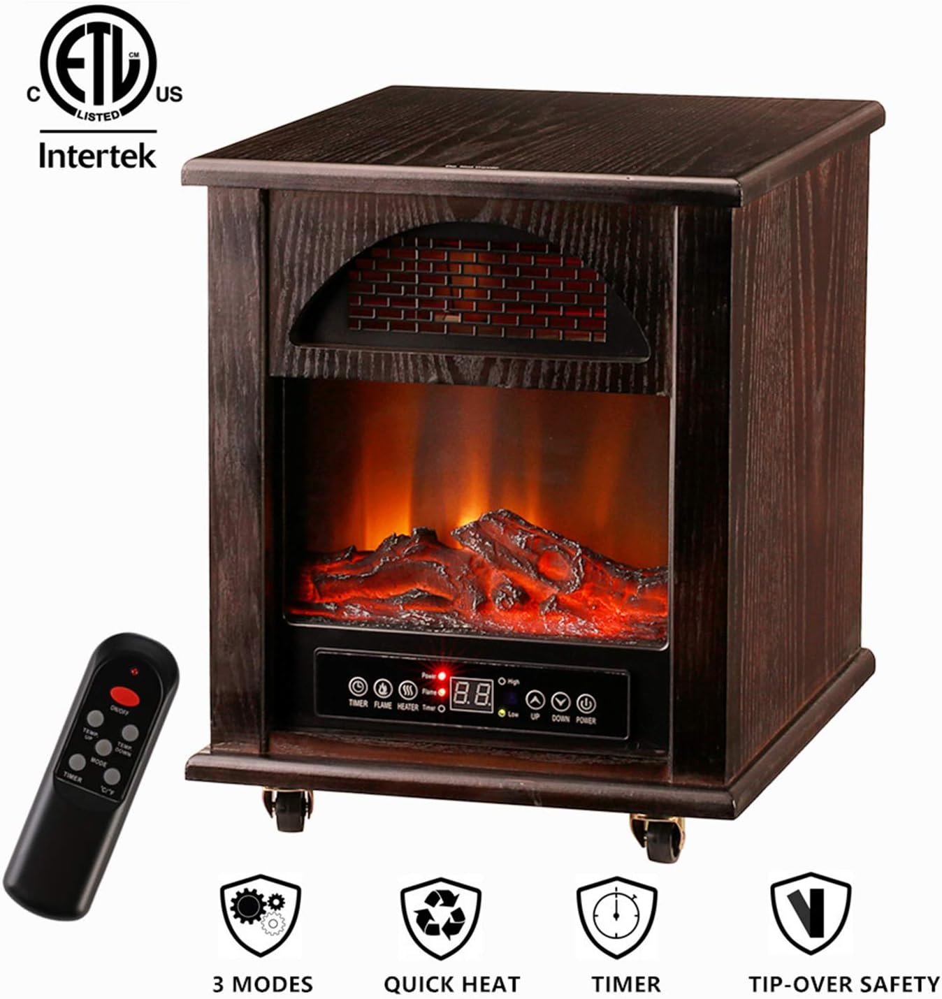 Best electric fireplace tv stand with adjustable temperature