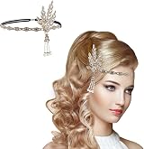 Alintor 1920s Flapper Accessories Women Great Gatsby Headpiece Black Gloves view 4