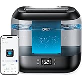DREO Smart Humidifiers for Bedroom, Top Fill 4L Supersized Cool Mist Humidifier with Nightlight, 36H Runtime, Touch/APP/Voice