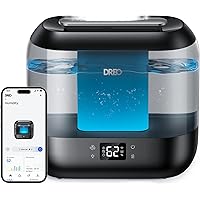 Dreo Smart Humidifiers for Bedroom, Top Fill 4L Supersized Cool Mist Humidifier with Nightlight, 36H Runtime, Touch/APP/Voice