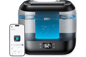 Dreo Smart Humidifiers for Bedroom, Top Fill 4L Supersized Humidifier Large Room with 28 dB, 36H Runtime, Touch/APP/Voice Control, Nightlight, Cool Mist Humidifiers for Baby, Plants, Indoor, Black