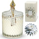 VIONAMI Luxury Scented Candle Gift – Queen of The Night Rare Flower Fragrance in Elegant Glass Jar, Decorative Soy Candles Gifts for Women, Long-Lasting 80 Hr, 14.8 oz, Luxury Candles for Women