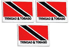 Umama Patch Set of 3 Republic of Trinidad and Tobago Flag Applique Patch Trinidad&Tobago Flag Country Military Tactical Embroidered Iron On or Sew On Patch Craft Clothing Decorative Repair