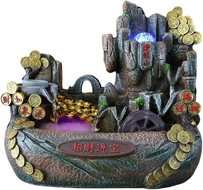 Indoor Fountains Lucky Coin Decoration Desktop Fountain Artificial