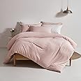 MILDLY Super Soft Duvet Cover - 100% Washed Microfiber Pink Comforter Cover Set 3 Pieces with Zipper Closure & Corner Ties (No Comforter)