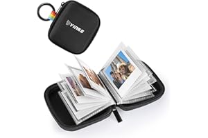 YINKE Pocket Photo Album for Polaroid Go Film and Polaroid Go Instant Mini Camera, Portable Travel Protective Photo Album Case Holds 40 Photos(Black)