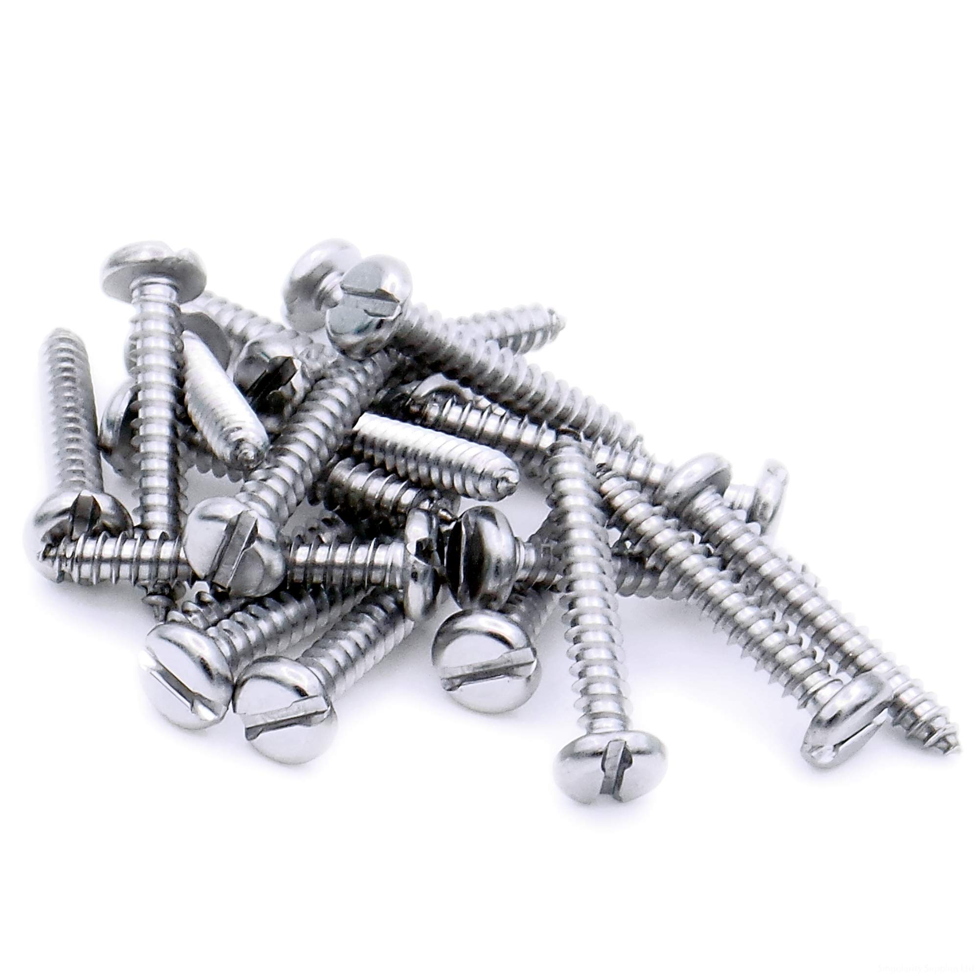 No.10 x 0.375 (4.8mm x 9.5mm) Slot Pan Self-Tapping Screw - Stainless Steel (A2) (Pack of 20)