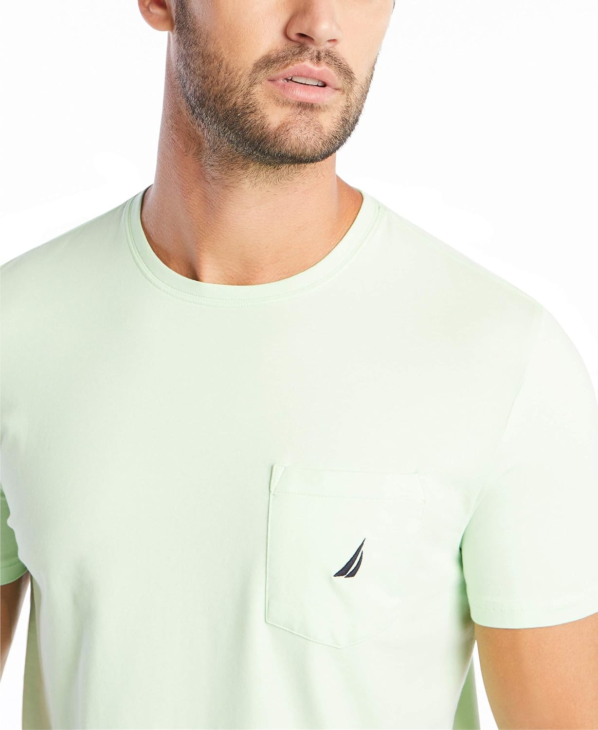 Nautica Men's Solid Crew Neck Short Sleeve Pocket T-Shirt | 