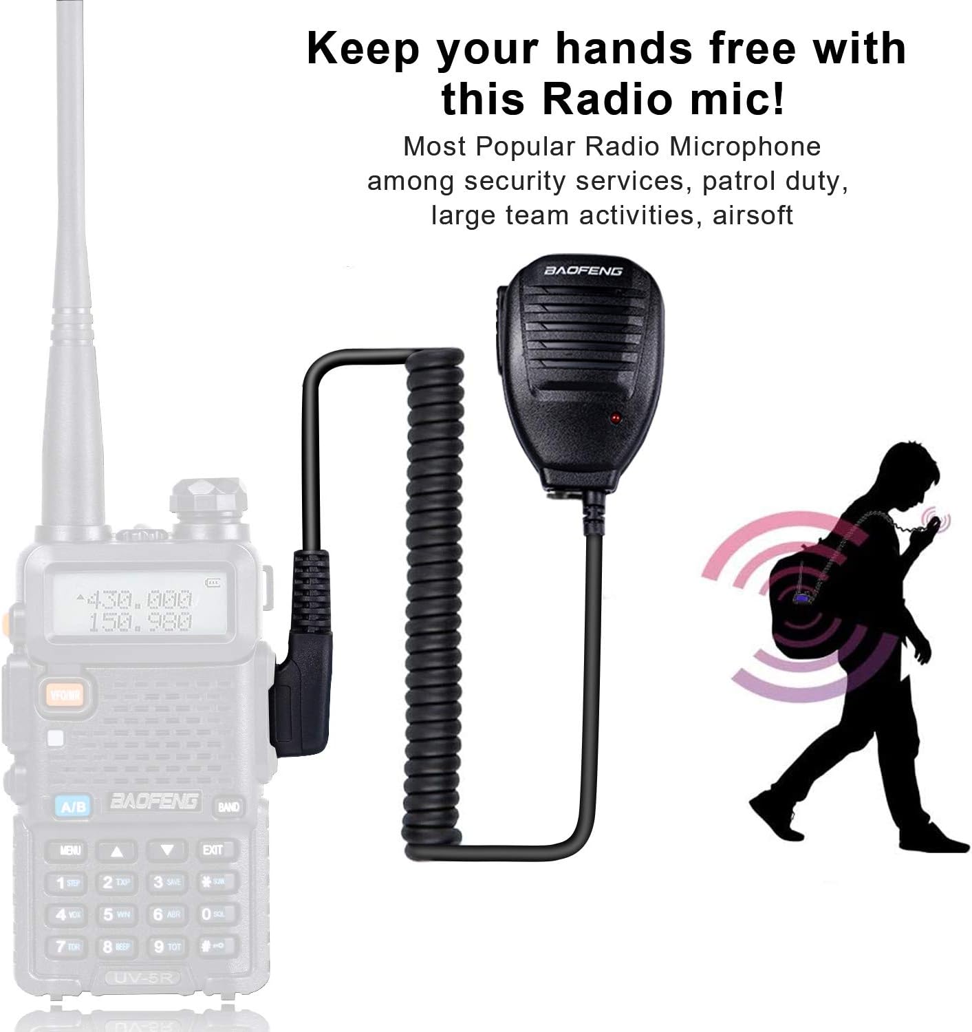 BaoFeng Walkie Talkie UV-5R Dual Band Two Way Radio with one more 1800mAh UV5R Battery one Hand Mic and one TIDRADIO 771 Antenna Baofeng Radio Ham radio