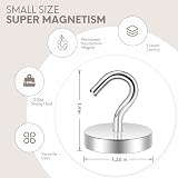 Neosmuk 120lb+ Magnetic Hooks with Steel Tube Pack of 6 Silver view 6