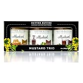 Sutter Buttes Gourmet Mustard Trio Gift Box - Honey, Jalapeno Whiskey &amp; Amber Beer Mustards - 4 Ounce Jar of Each Flavor