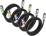 wecan 4 Pack 3 Pin DMX Cable 3m XLR Male Female DMX Lighting Cable view 1