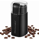 Elite Gourmet Coffee &amp; Spice Grinder, One-Touch, Stainless Steel Blade | Clear Safety Lid, Coffee, Herbs &amp; Spices, ECG914